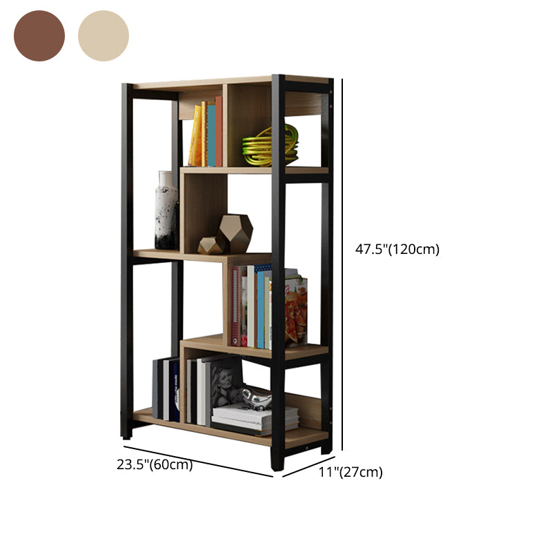 Modern Style Wood Bookcase Open Back Bookshelf for Home Office