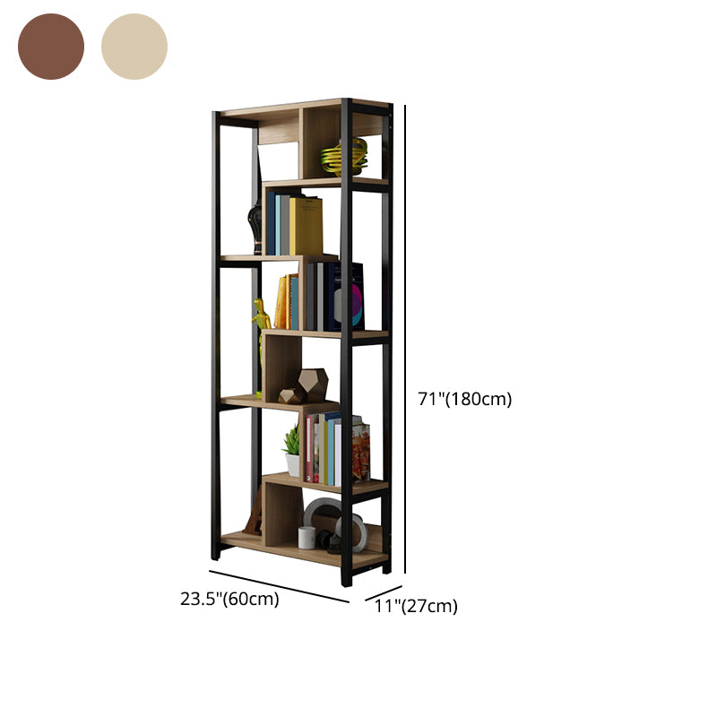 Modern Style Wood Bookcase Open Back Bookshelf for Home Office