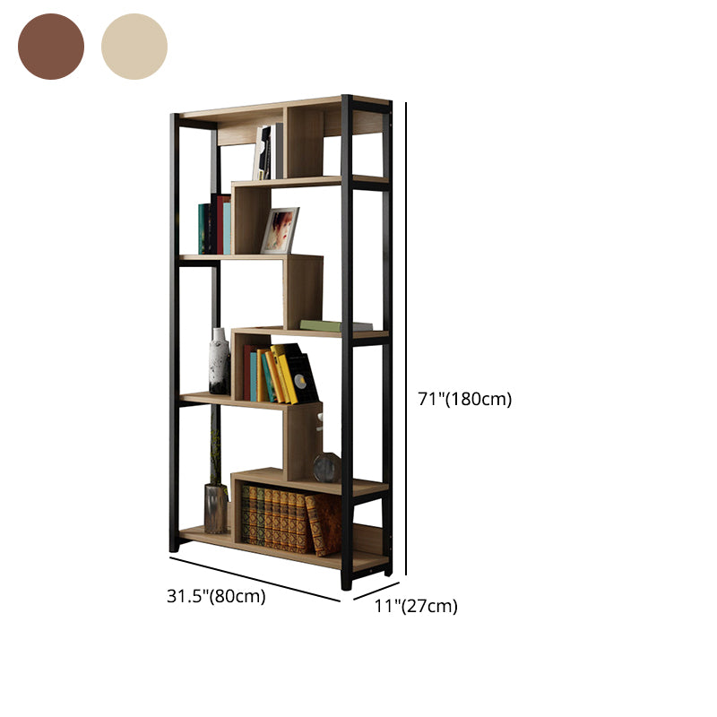 Modern Style Wood Bookcase Open Back Bookshelf for Home Office