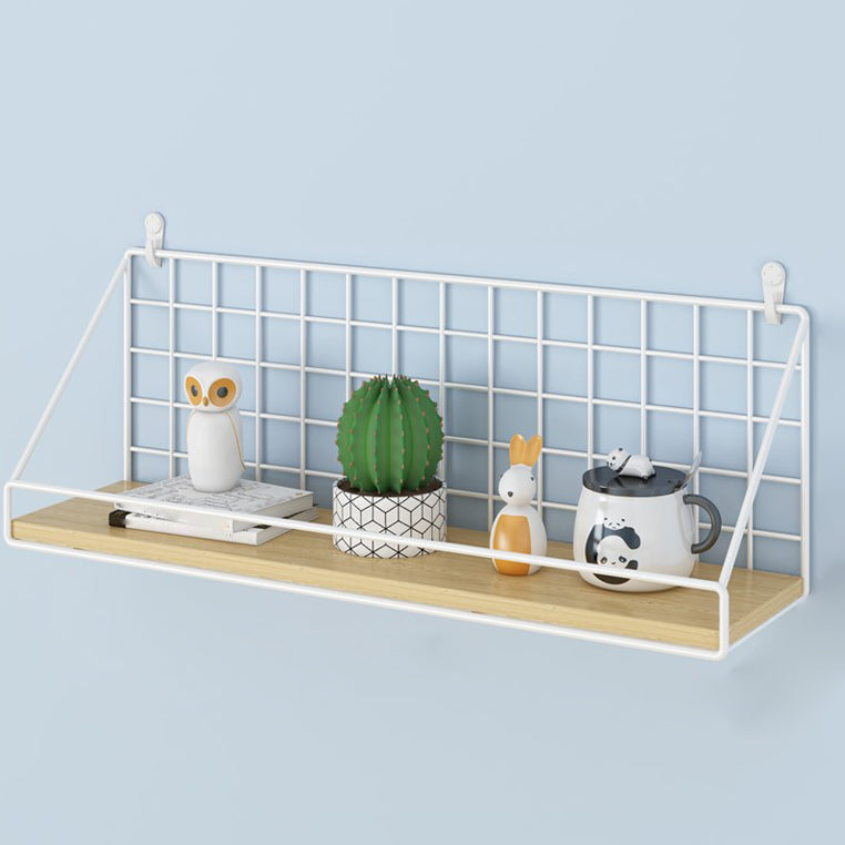 Home Floating Bookcase Modern Metal Bookshelf With Rectangular Shelves