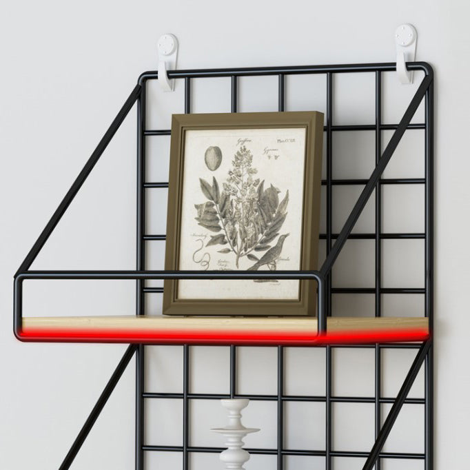 Home Floating Bookcase Modern Metal Bookshelf With Rectangular Shelves