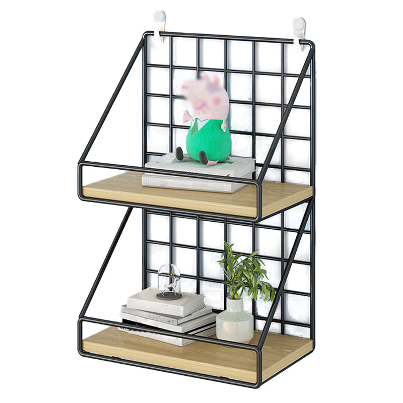 Home Floating Bookcase Modern Metal Bookshelf With Rectangular Shelves