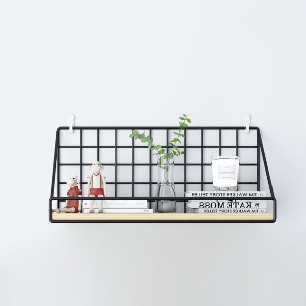 Home Floating Bookcase Modern Metal Bookshelf With Rectangular Shelves