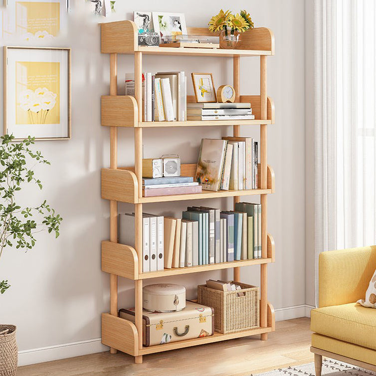 Home Standard Bookcase Modern Wooden Bookshelf with Rectangle Shelves