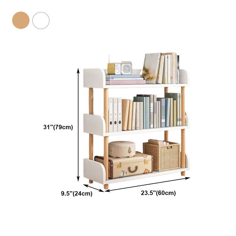 Home Standard Bookcase Modern Wooden Bookshelf with Rectangle Shelves