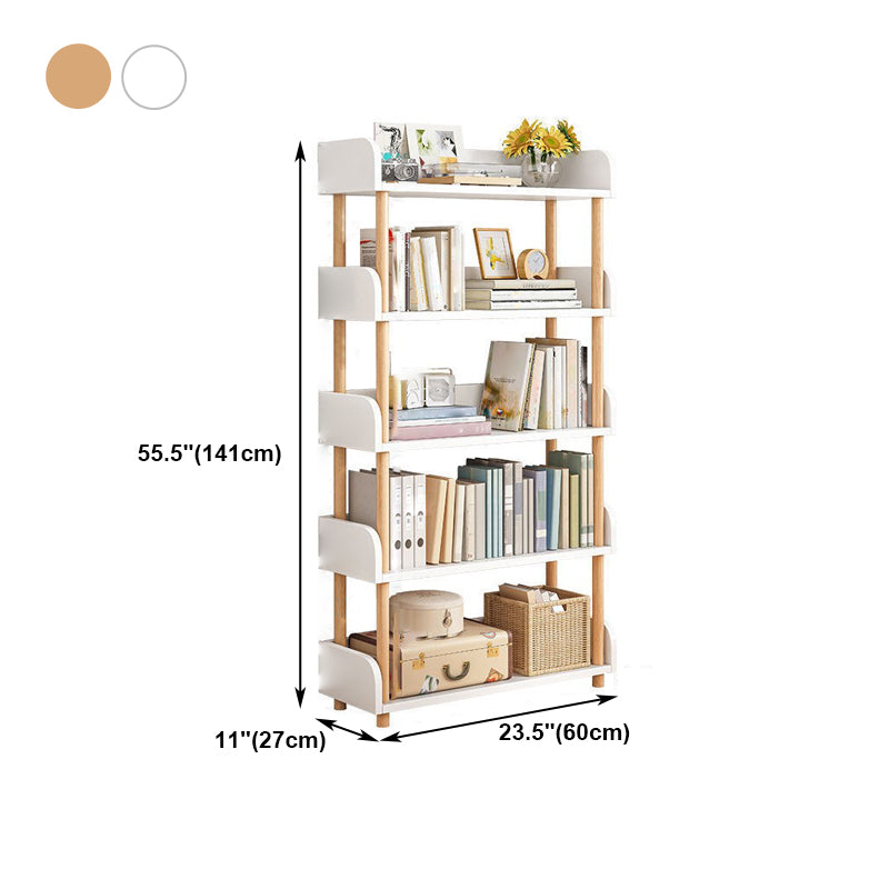 Home Standard Bookcase Modern Wooden Bookshelf with Rectangle Shelves