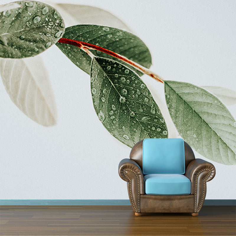 Plants Stain Resistant Wall Mural Washable Wallpaper Sitting Room Wall Mural