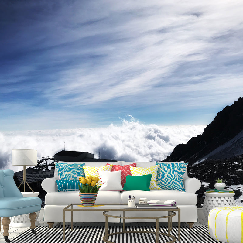 Modern Style Wall Mural Wallpaper Mountain Range Living Room Wall Mural