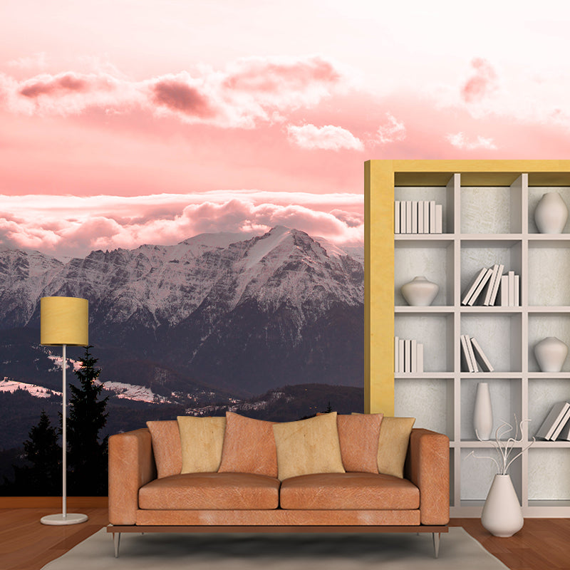 Modern Style Wall Mural Wallpaper Mountain Range Living Room Wall Mural