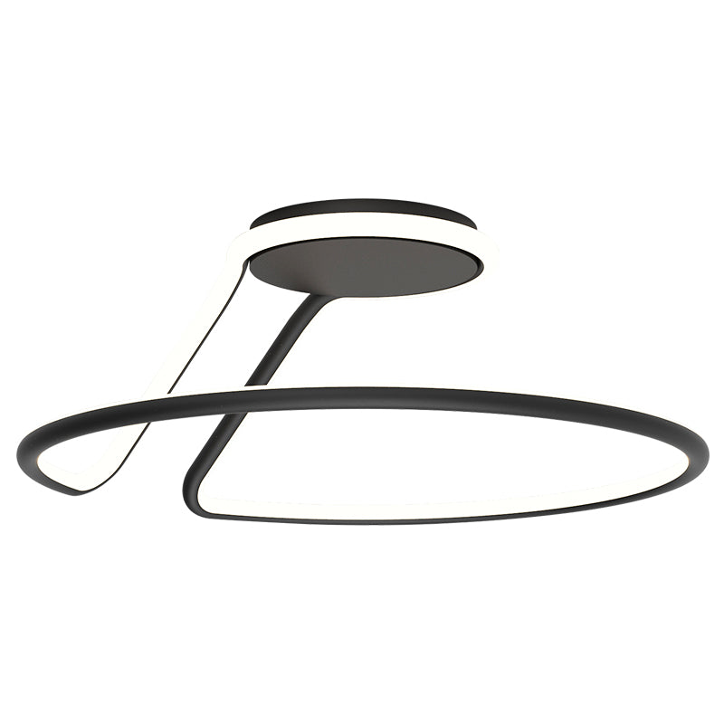 Line Shape LED Ceiling Lamp Modern Iron 1 Light Flush Mount for Bedroom