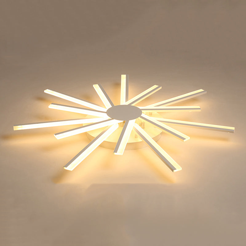 Line Shape LED Ceiling Lamp Modern Iron Flush Mount for Living Room Bedroom