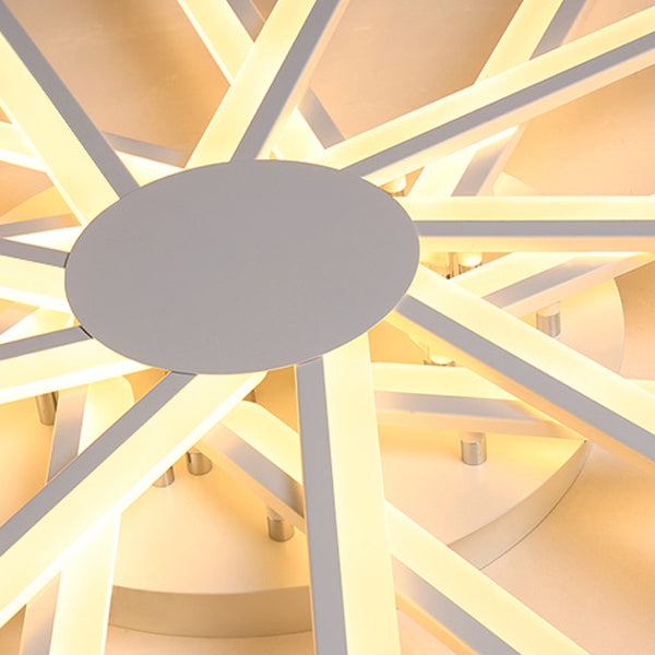 Line Shape LED Ceiling Lamp Modern Iron Flush Mount for Living Room Bedroom