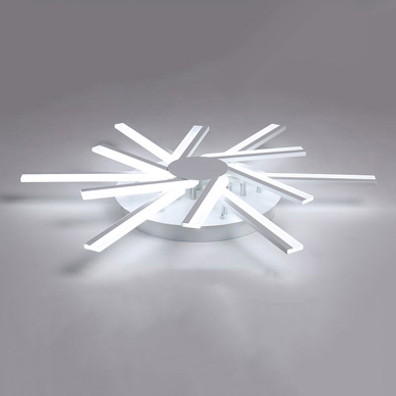 Line Shape LED Ceiling Lamp Modern Iron Flush Mount for Living Room Bedroom