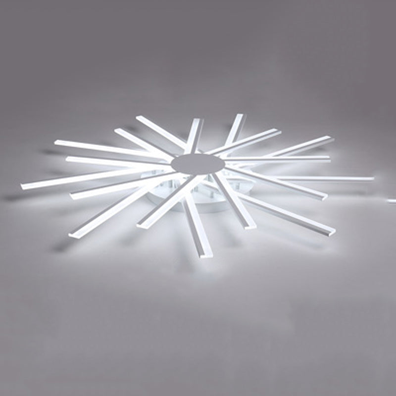 Line Shape LED Ceiling Lamp Modern Iron Flush Mount for Living Room Bedroom