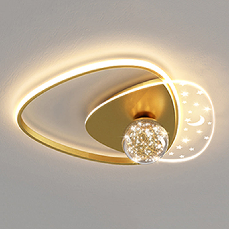 Geometry Shape LED Sky Star Ceiling Lamp Modern Iron 3 Lights Flush Mount for Bedroom