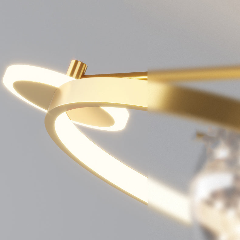 Round Shape LED Sky Star Ceiling Lamp Modern Iron 3 Lights Flush Mount for Dining Room