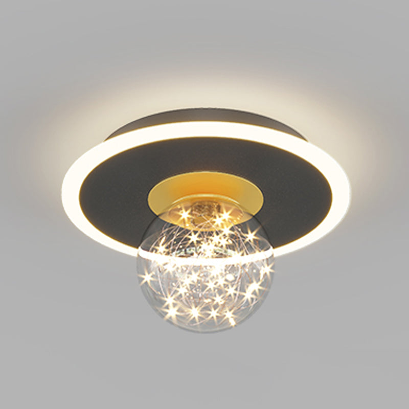 Geometry Shape LED Sky Star Ceiling Lamp Modern Iron 2 Lights Flush Mount for Bedroom