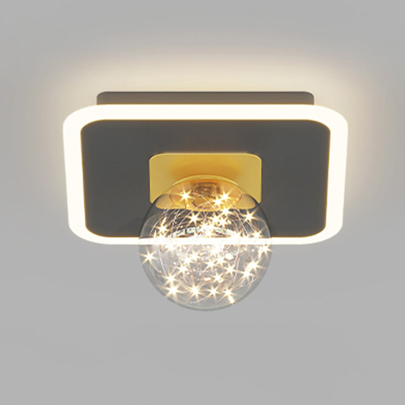 Geometry Shape LED Sky Star Ceiling Lamp Modern Iron 2 Lights Flush Mount for Bedroom