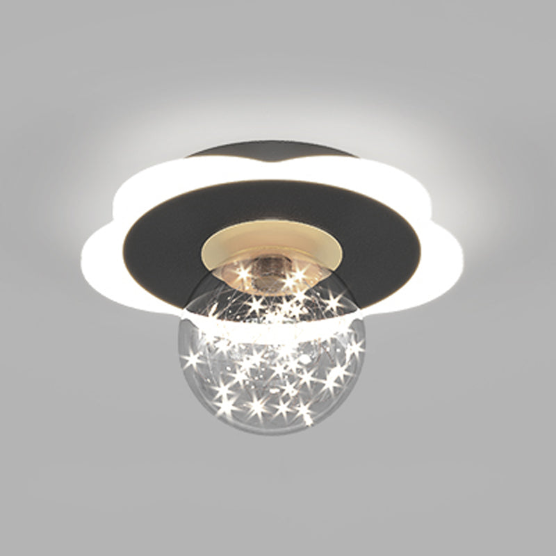 Geometry Shape LED Sky Star Ceiling Lamp Modern Iron 2 Lights Flush Mount for Bedroom