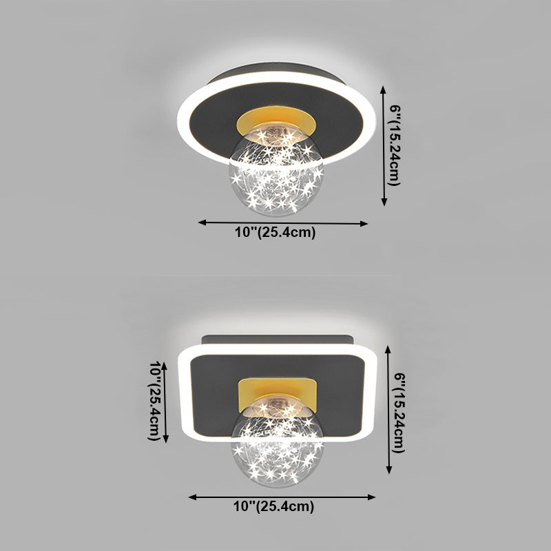 Geometry Shape LED Sky Star Ceiling Lamp Modern Iron 2 Lights Flush Mount for Bedroom