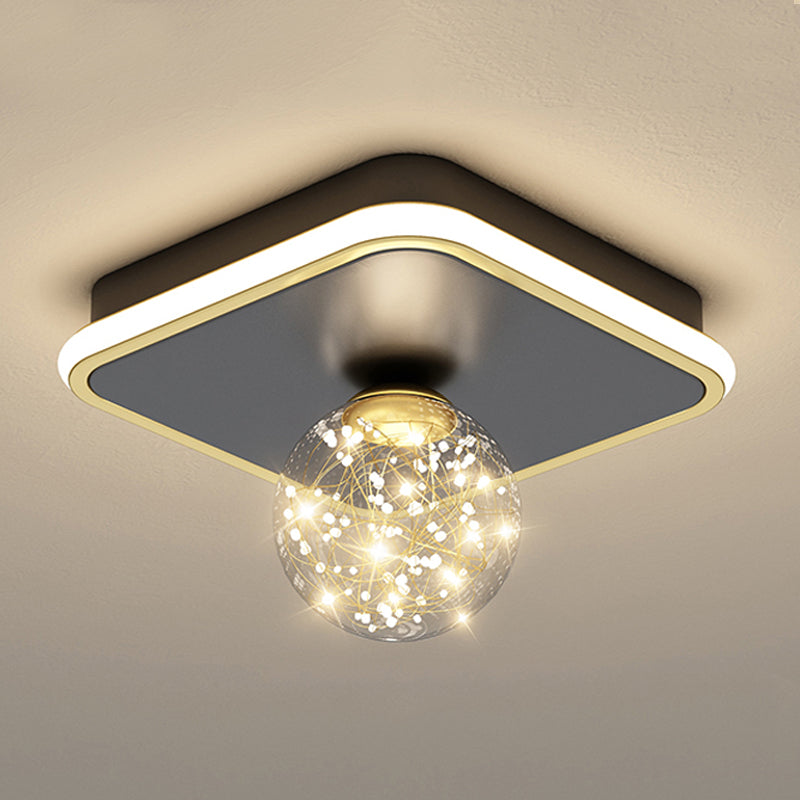 Geometry Shape LED Sky Star Ceiling Lamp Modern Iron 2 Lights Flush Mount for Bedroom