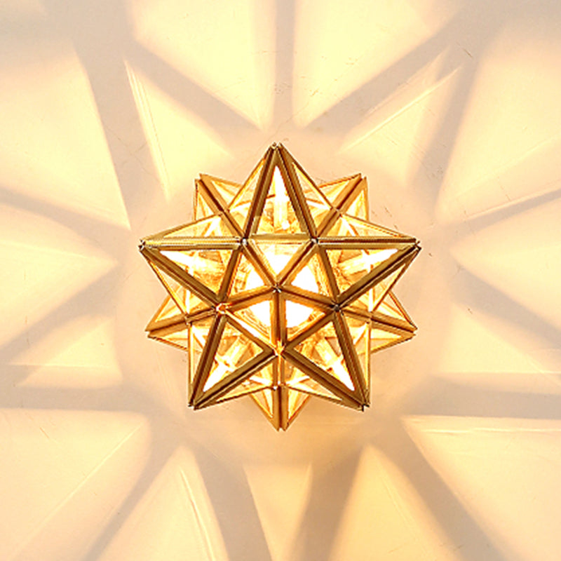 Glass Shaded Close to Ceiling Lighting Vintage-Style Aisle Close to Ceiling Light in Gold