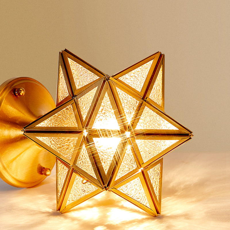 Glass Shaded Close to Ceiling Lighting Vintage-Style Aisle Close to Ceiling Light in Gold