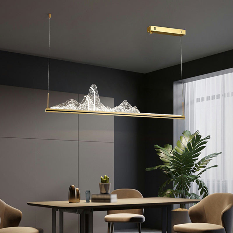 Contemporary Pendant Light for Kitchen Linear Island Pendant Light Metal 1-Light