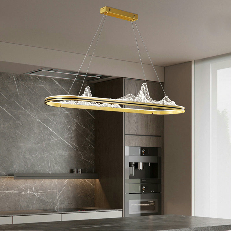Contemporary Pendant Light for Kitchen Linear Island Pendant Light Metal 1-Light