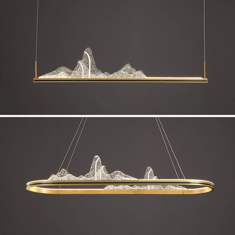 Contemporary Pendant Light for Kitchen Linear Island Pendant Light Metal 1-Light