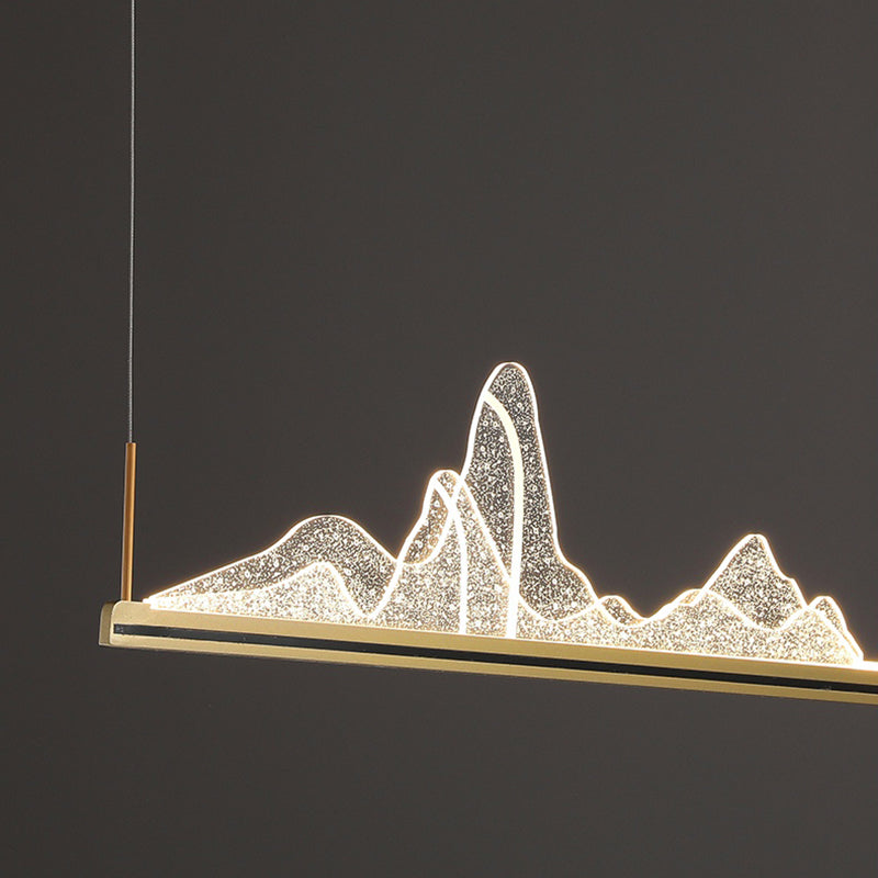 Contemporary Pendant Light for Kitchen Linear Island Pendant Light Metal 1-Light