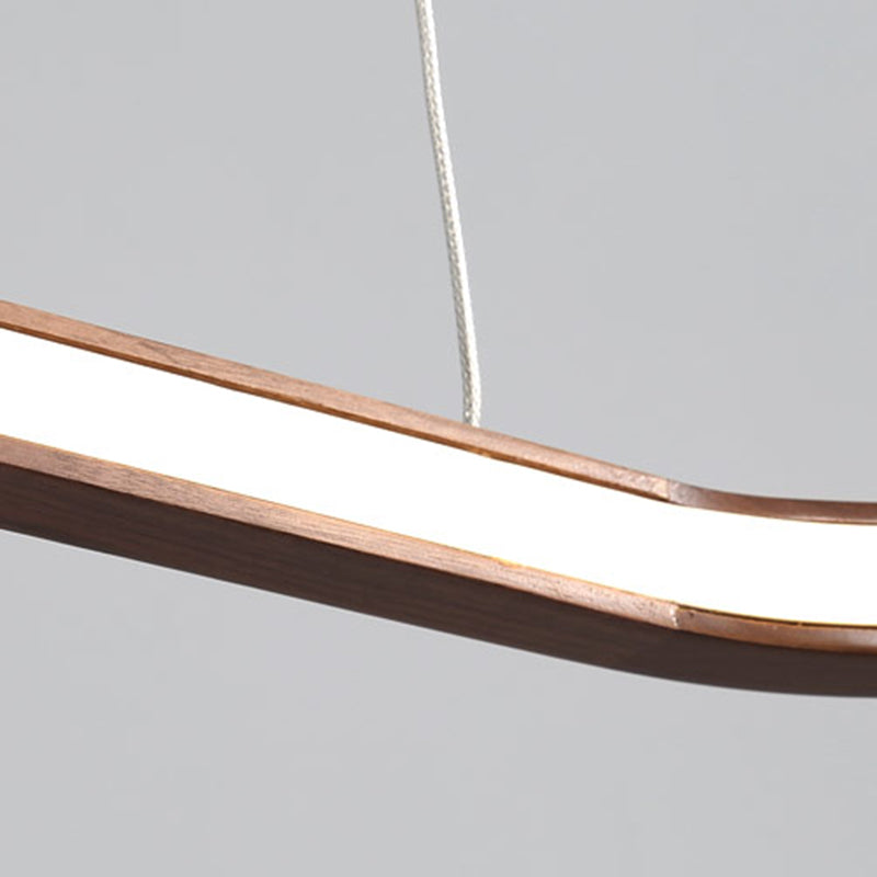 Modern 1-Light Pendant Lighting Wood Oval Island Pendant Light for Kitchen Island