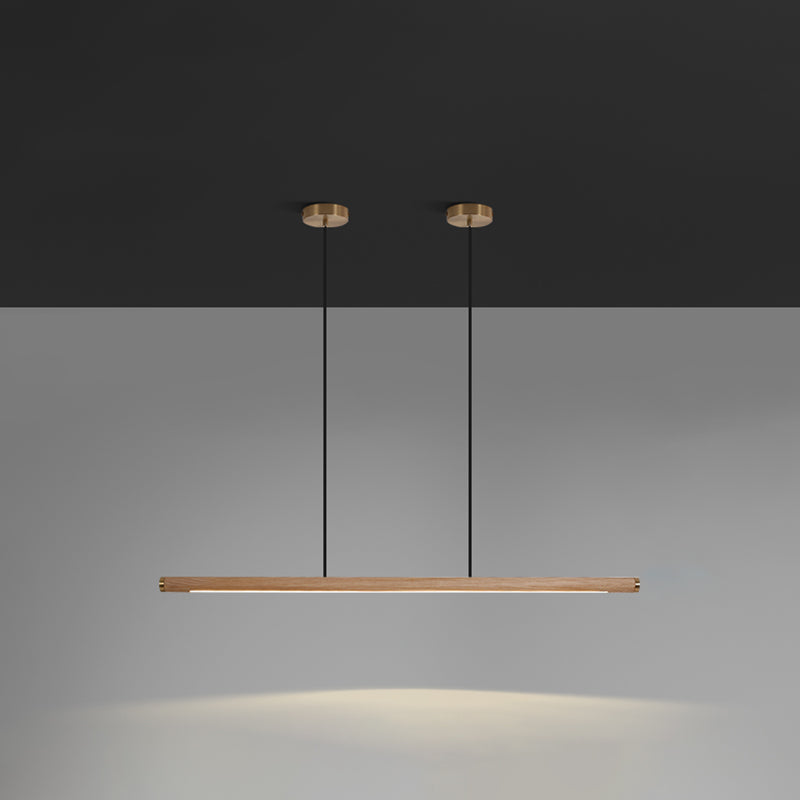Modern Pendant Lighting for Kitchen Island Linear Island Pendant Light Wood 1-Light