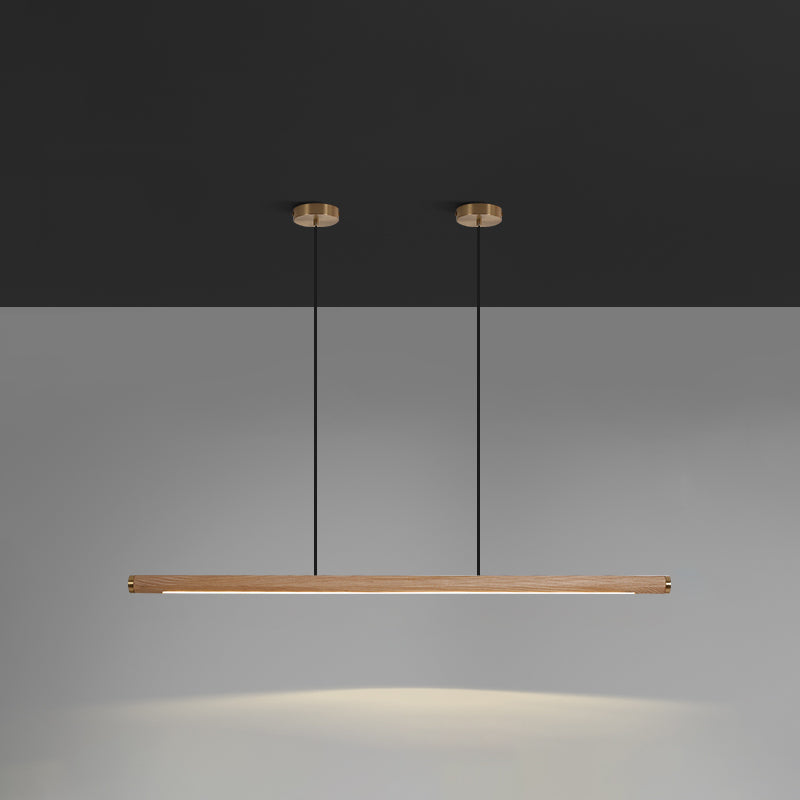 Modern Pendant Lighting for Kitchen Island Linear Island Pendant Light Wood 1-Light
