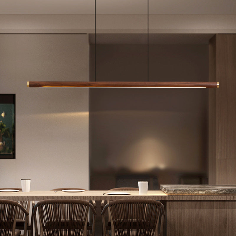 Modern Pendant Lighting for Kitchen Island Linear Island Pendant Light Wood 1-Light