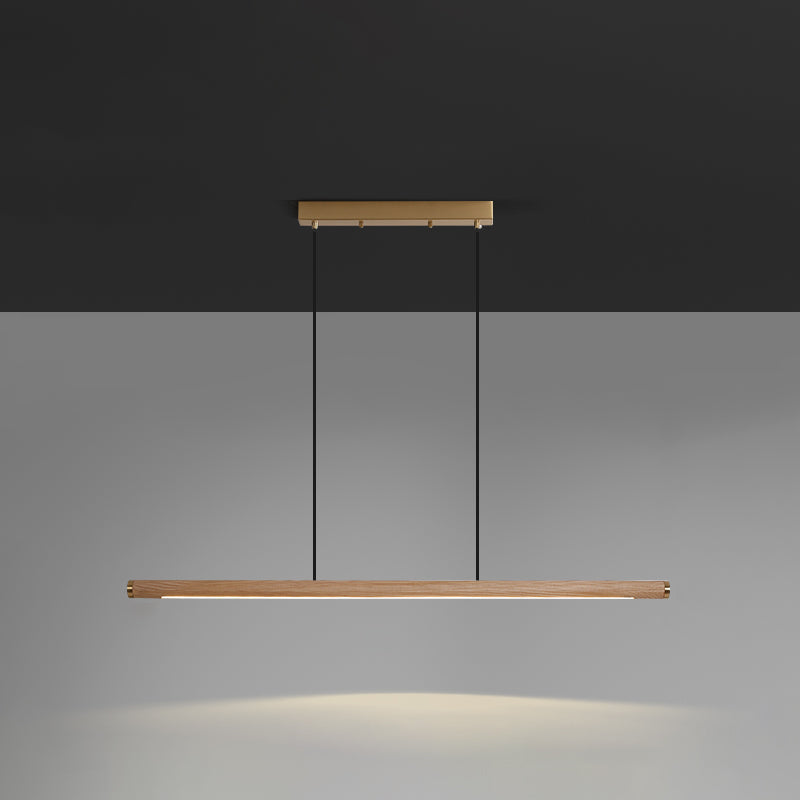 Modern Pendant Lighting for Kitchen Island Linear Island Pendant Light Wood 1-Light