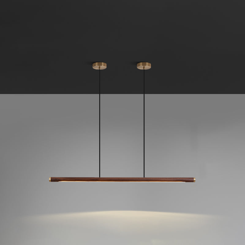 Modern Pendant Lighting for Kitchen Island Linear Island Pendant Light Wood 1-Light