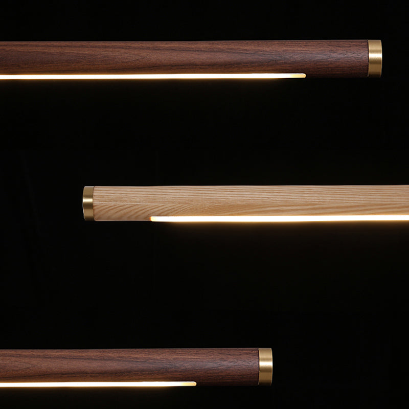 Modern Pendant Lighting for Kitchen Island Linear Island Pendant Light Wood 1-Light