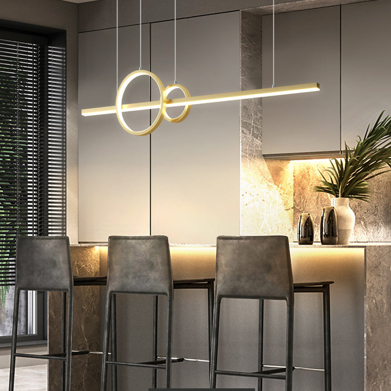Contemporary Island Light Geometric Metal 3 Light Island Lights in Black