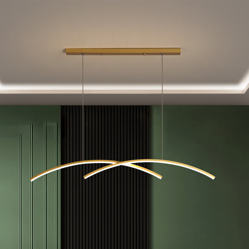 Contemporary Island Light Linear Metal 2 Light Island Lights for Kitchen