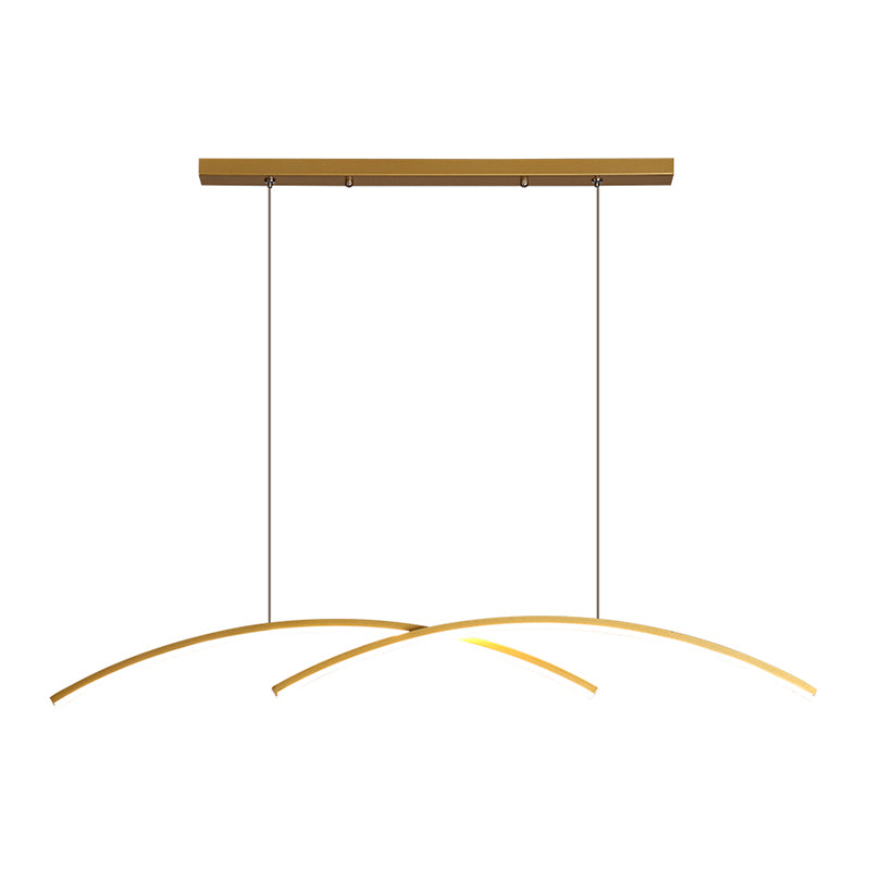 Contemporary Island Light Linear Metal 2 Light Island Lights for Kitchen