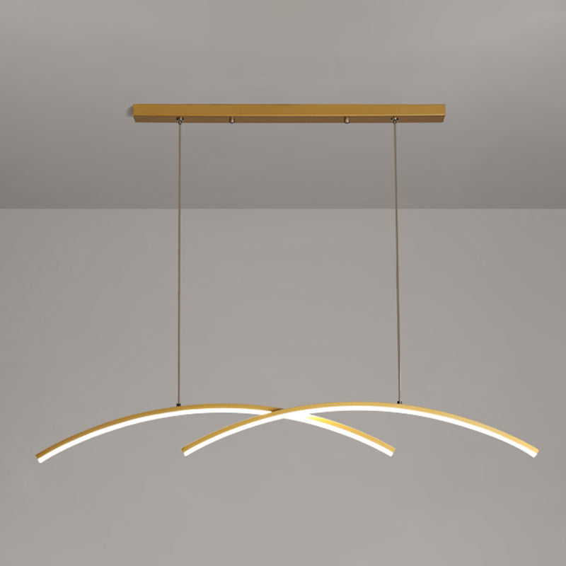 Contemporary Island Light Linear Metal 2 Light Island Lights for Kitchen