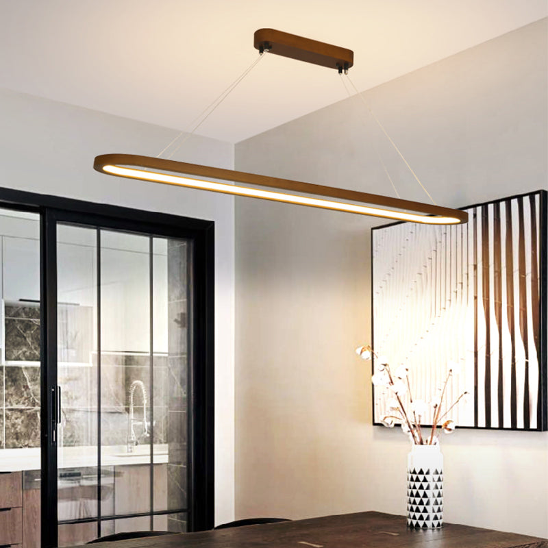 Contemporary Wood Kitchen Pendant Light Oval 1 Light Ceiling Pendant Light