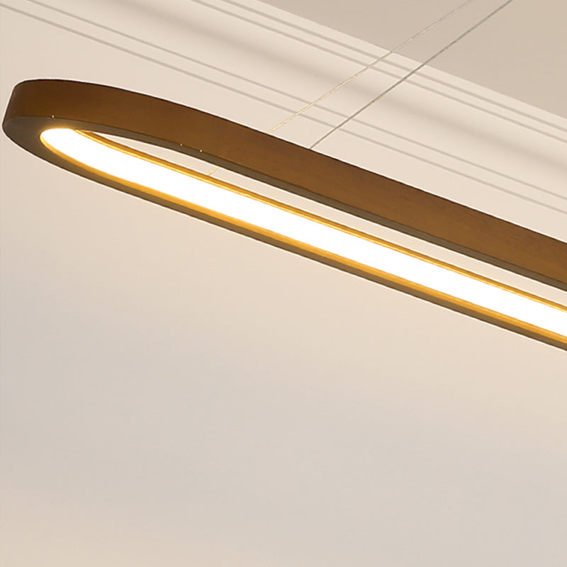 Contemporary Wood Kitchen Pendant Light Oval 1 Light Ceiling Pendant Light