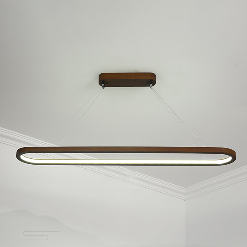 Contemporary Wood Kitchen Pendant Light Oval 1 Light Ceiling Pendant Light