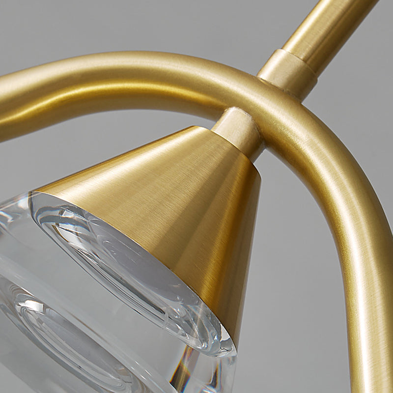 Gold Island Lights Modern Multi-Head Geometry Restaurant Hanging Lamps with Glass Shade