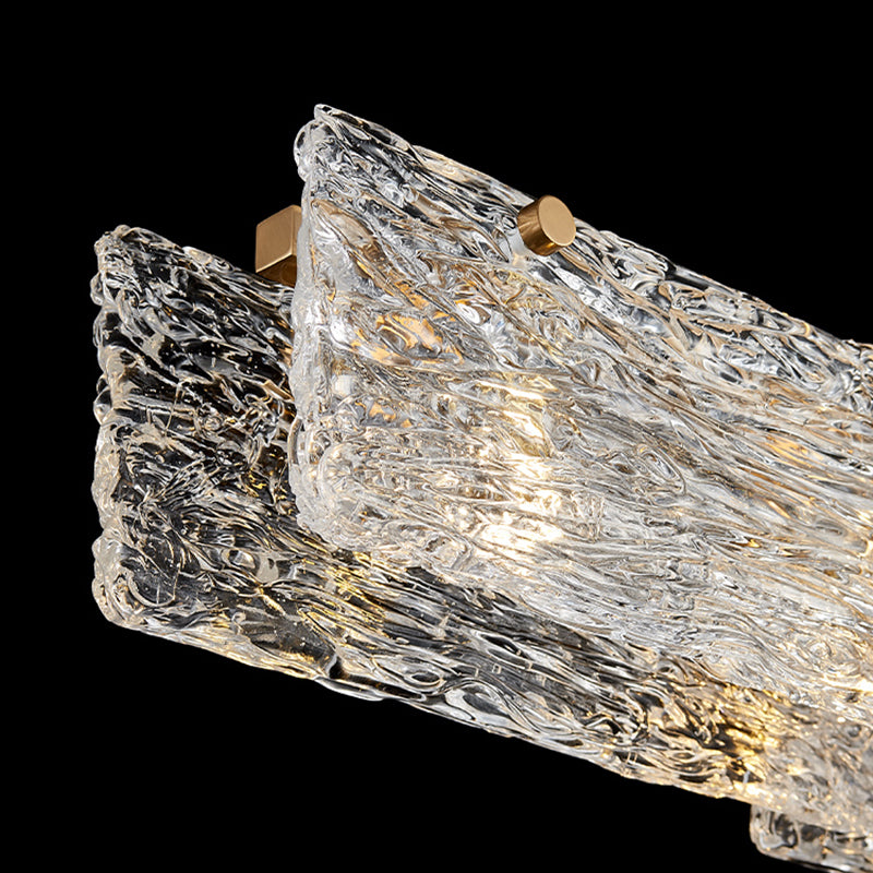 Modern Style Rectangle Hanging Island Lights Glass Pendant Light Fixtures