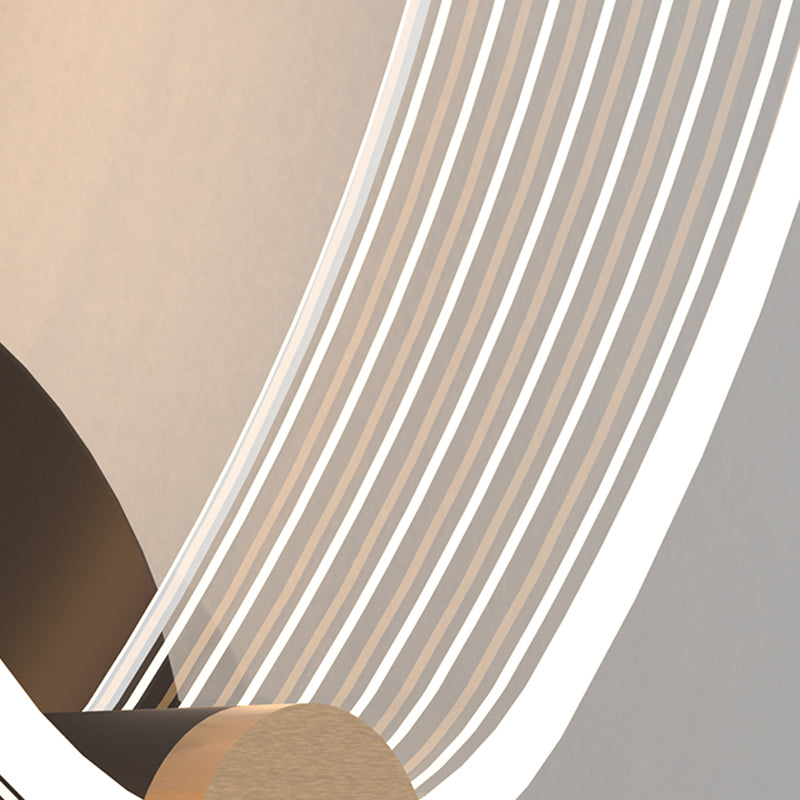 Metal Geometric Wall Light Nordic Style LED Wall Sconce in Black for Bedroom