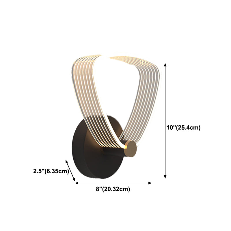 Metal Geometric Wall Light Nordic Style LED Wall Sconce in Black for Bedroom