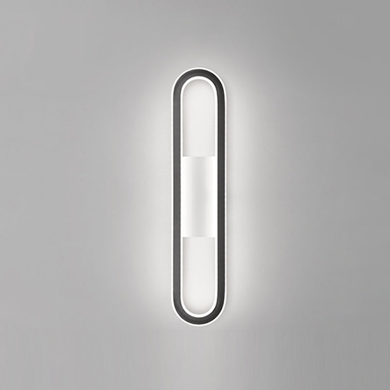 Oval Shape Metal Wall Light Modern Style 1 Light Wall Mount Light